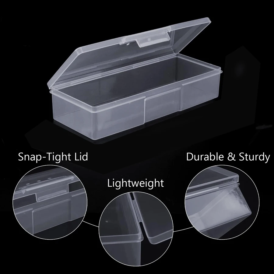 Nail Polish Holder Plastic Nail Supplies Storage pen Box Rectangle Nail Art Studs Brushes Tools Holder Case Manicure Tools