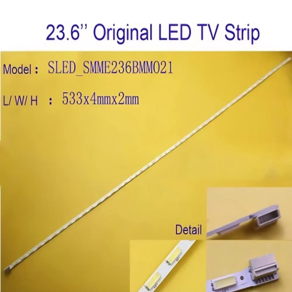 2pcs x Original 23.6 inch Aluminum Plate LED Strips TV Panel Backlight Lamps SMME236BMM021 533mm 6pin Input