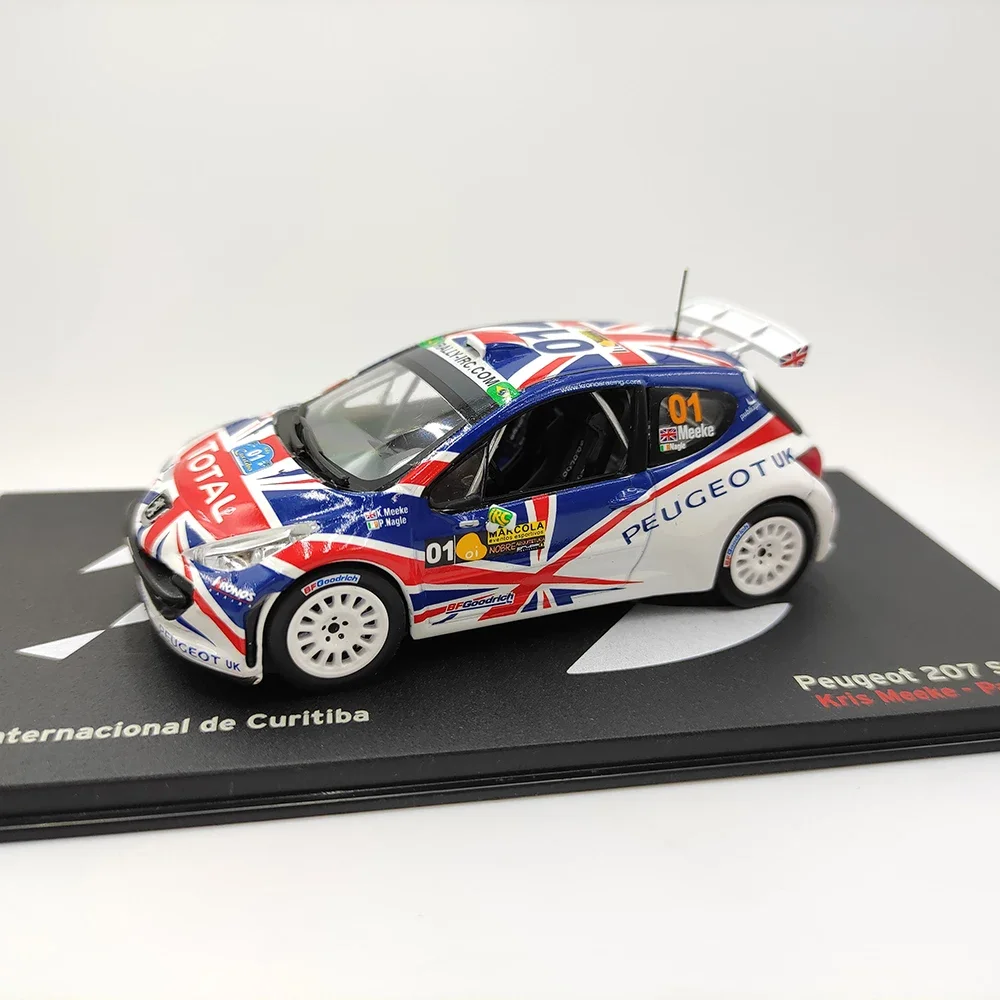 Diecast IXO 1:43 Scale Peugeot 207 S2000 Rally Car Alloy Car Model Collectible Toy Gift Souvenir Display Ornament