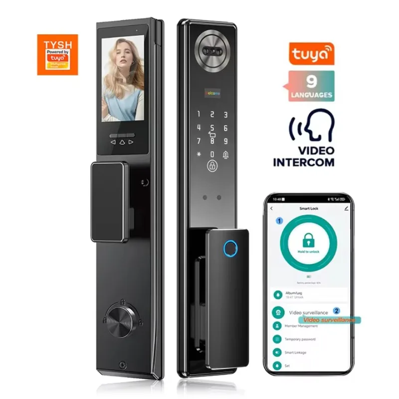

STLF Tuya Video Digital Fingerprint Face Palm Vein Smart Door Lock with Wifi Inteligente Biometric Smart Lock for Wood Door