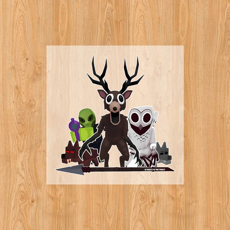 99 ليلة في الغابة ملصقات ختم ساخن ملصقات كرتونية أنيمي ملابس حرارية ملصقات ديكور ذاتية الصنع هدايا عيد الميلاد #6