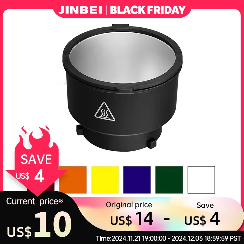 JINBEI MH Color Gels Magnetic Reflector Studio Flash LED Light CTO Lamp Shade Photography Equipment with Bowens Mount