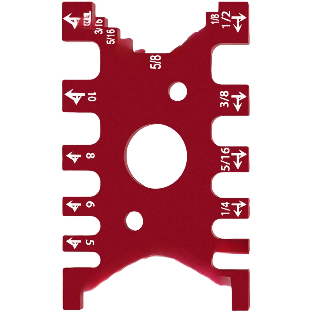 Tenon Gauge for Woodworkers Aluminum Alloy Mortise Layout Tool with Dual Scale Measurement 9.5x5.9x0.8cm Red or Black