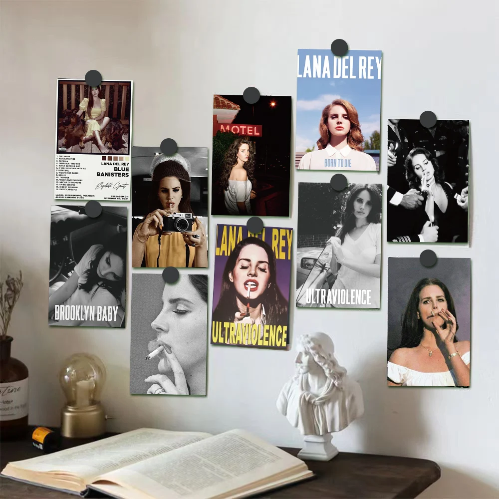 10 sztuk piosenkarza Lana Del Rey naklejki plakatowe wydruki artystyczne do domowego baru wystrój kawiarni urodzonego na śmierć malowidło na ścianę