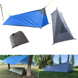 Lightweight Camping Single Tent Hiking Rodless 210D Oxford Cloth Waterproof Compact Trave IMosquito Net Inner Tent Survival Gear