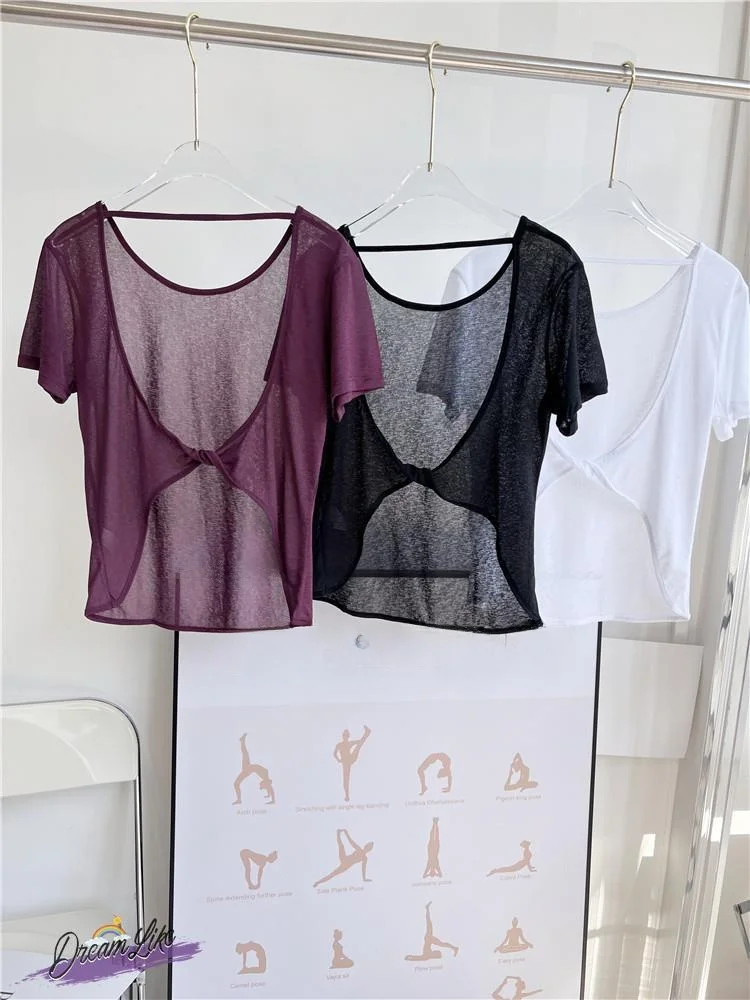 

Летняя легкая свободная одежда для фитнеса и йоги, женская уличная одежда, дышащий топ для занятий спортом и танцами