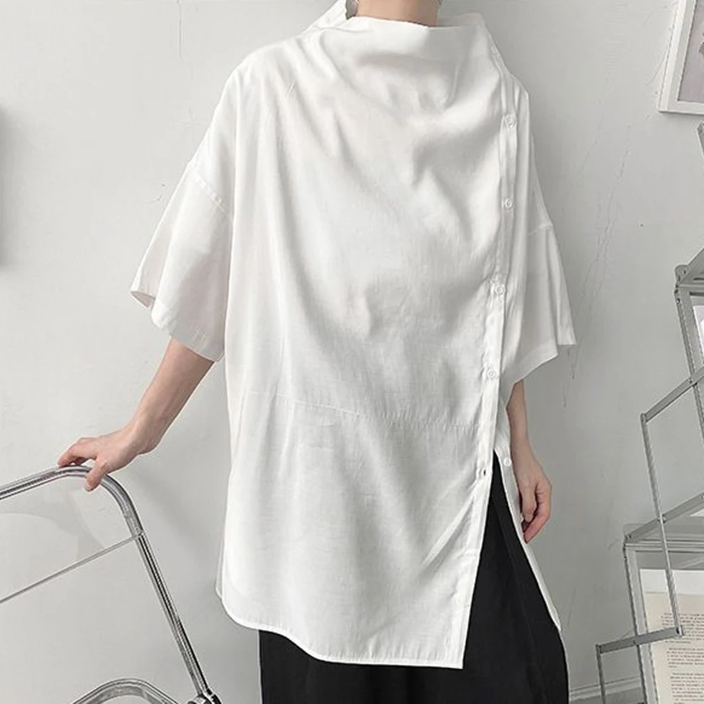 

Y2k Mid-Length Side Cardcut Pocket Shirt Spring Genderless Streetwear Fashion Couple Dark Gothic Couples Top Unisex 2026 New