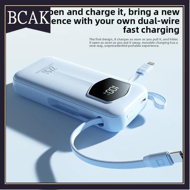 

Бренд BCAK, качественный блок питания поставляется с тянущим и телескопическим портативным мобильным блоком питания емкостью 10000 мАч, 22,5 Вт. для Iphone.