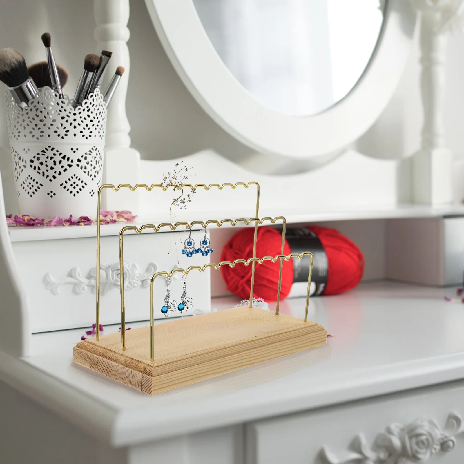 

Стойка для сережек и деревянное основание, минималистичный держатель для ювелирных изделий, подставка-органайзер для хранения ювелирных изделий, стол для спальни
