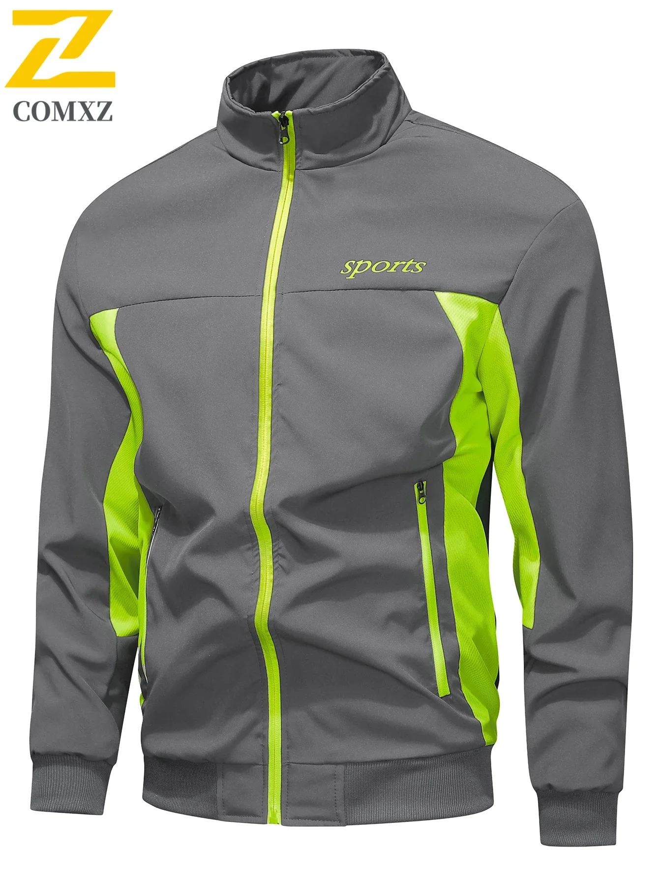 New Running Sports Jacket Men's Casual Contrast Breathable Jackets Autumn Camping Mountain Climbing Sportswear stand collar Coat