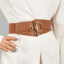 Ceinture large en cuir PU pour femme, ceinture de smoking rétro, ceinture de robe commandée, grand environnement, haute qualité, luxe, grande taille