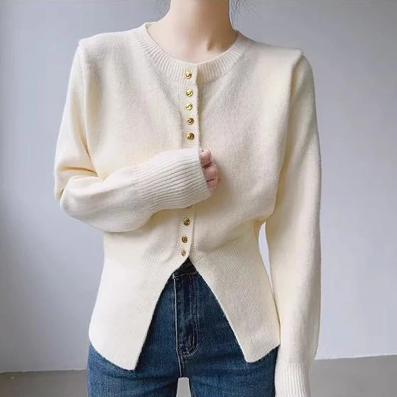 

Женская шерстяная одежда на осень и зиму, новинка 2023, свитер с длинным рукавом и высоким воротником, вязаная одежда, свободный однотонный топ