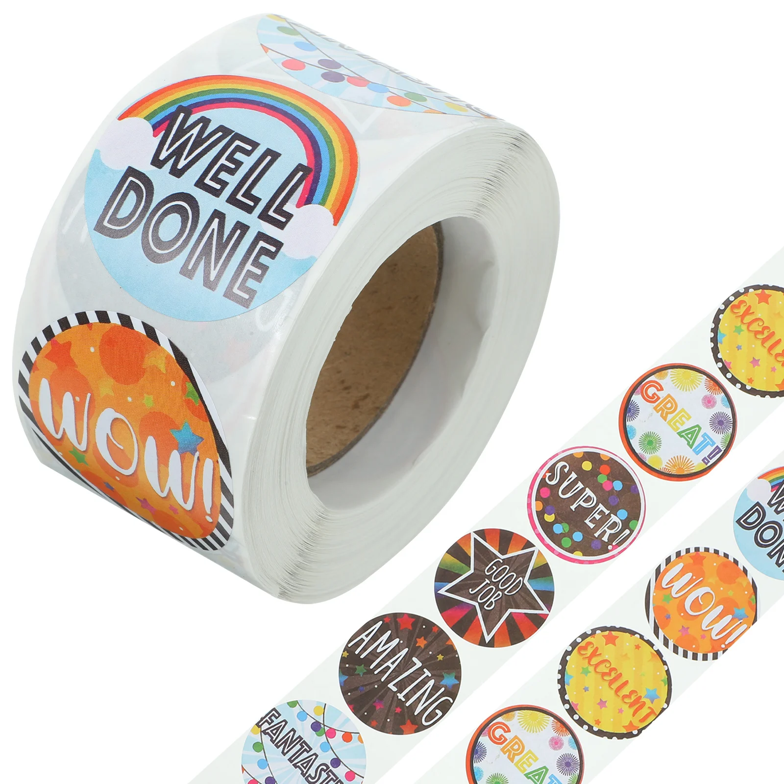 1 Roll Reward Stickers for Bright Creative Patterns Easy Peel Seal Decorative Labels Positive Classroom Incentives