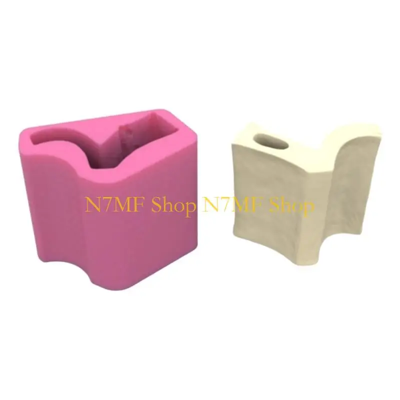 N7MF زهرة مزهرية العفن زارع السيليكون القالب الوجه شكل Flowerpot قالب كتاب السيليكون كتب النحت العفن لمحبي صناعة اليدين
