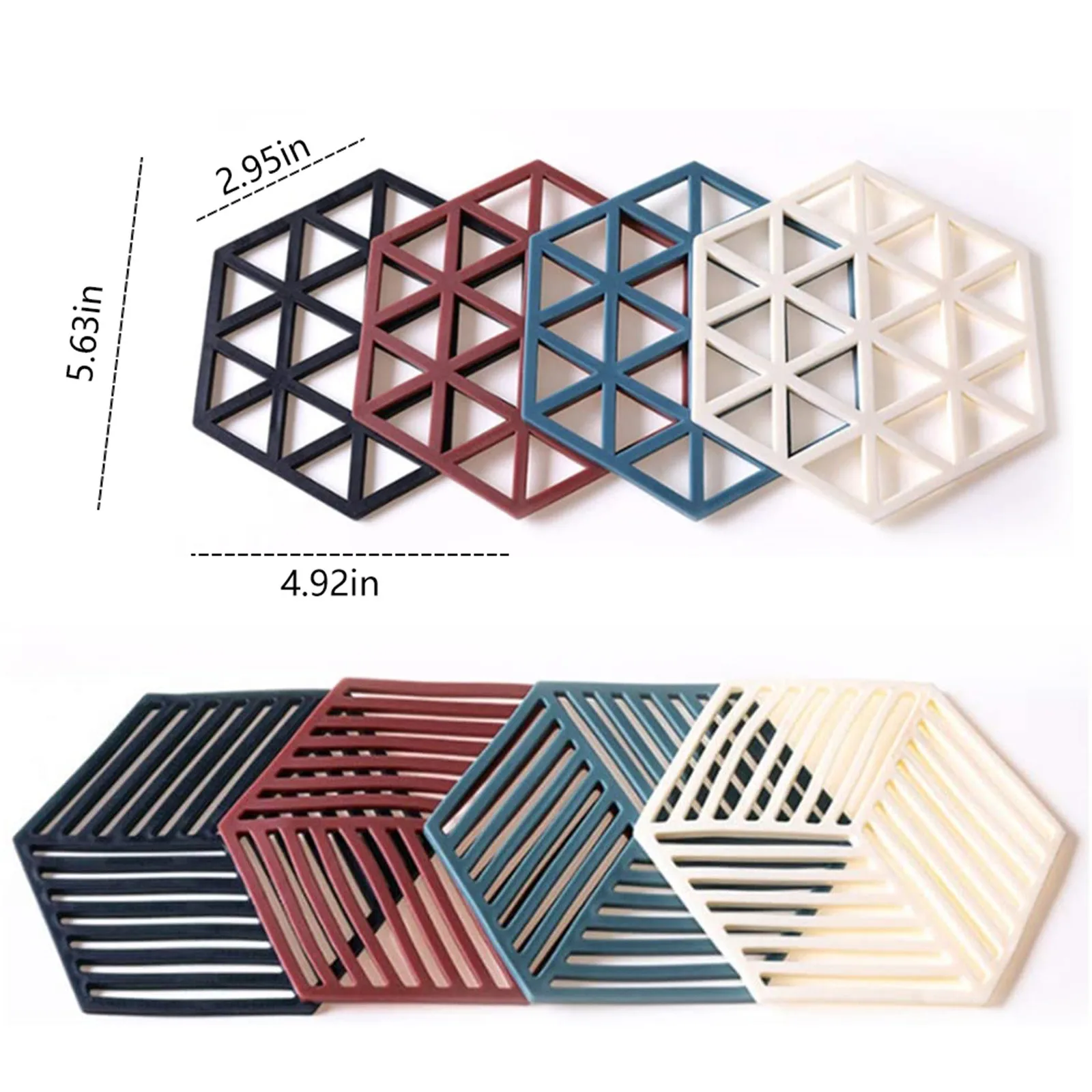 Silicone Trivet Mats And Hot Pads Hexagon Heat Resistant Multifuntion Kitchen Tool Counter Mat Silicone Placemat Pot Holder