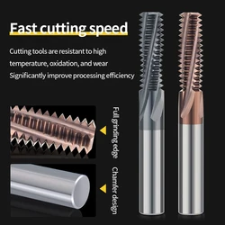 Thread Milling Cutter CR CNC Full Flute Machine Solid Carbide M1.6M2M2.5M3M3.5M4M4.5M5M6M8M10M12M14M16M18M20M24 Mill Black Tools