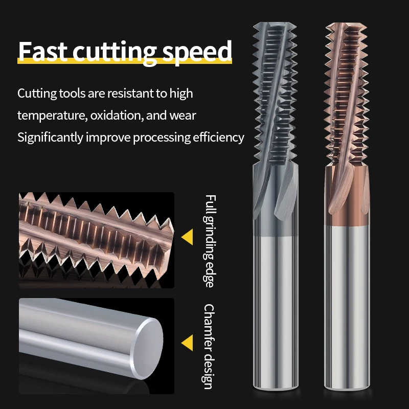 Imagem -04 - Dentes Completos Rosca Fresa Carboneto de Tungstênio Aço Cnc Usinagem Revestido Ferramenta de Corte Brown Revestimento Hrc65 M3.5-m24