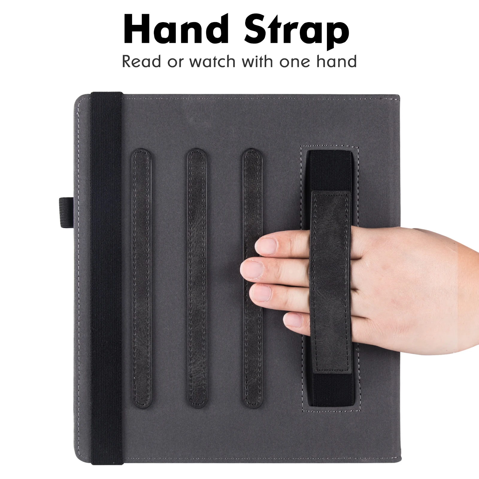 Stand Case for Onyx Boox Note Air/Note Air 2/Note Air2 Plus - PU Leather Sleeve Cover with Hand Strap and Auto Sleep/Wake