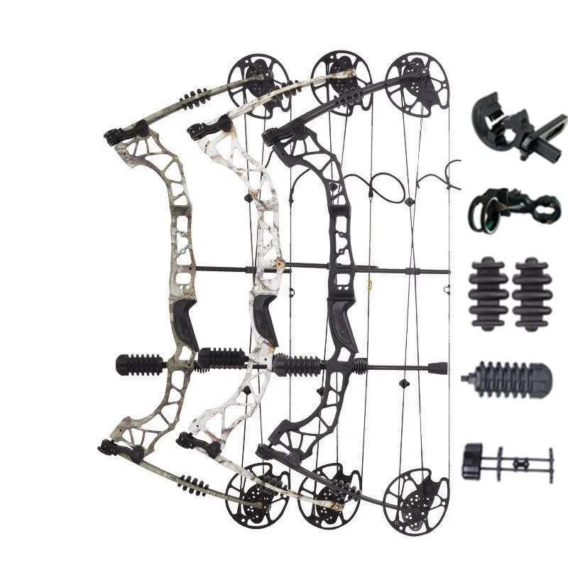 

3 Color Compound Bow Kit Right Hand 30-70lbs 329fps Archery Hunting Shooting Target Let-off 80%