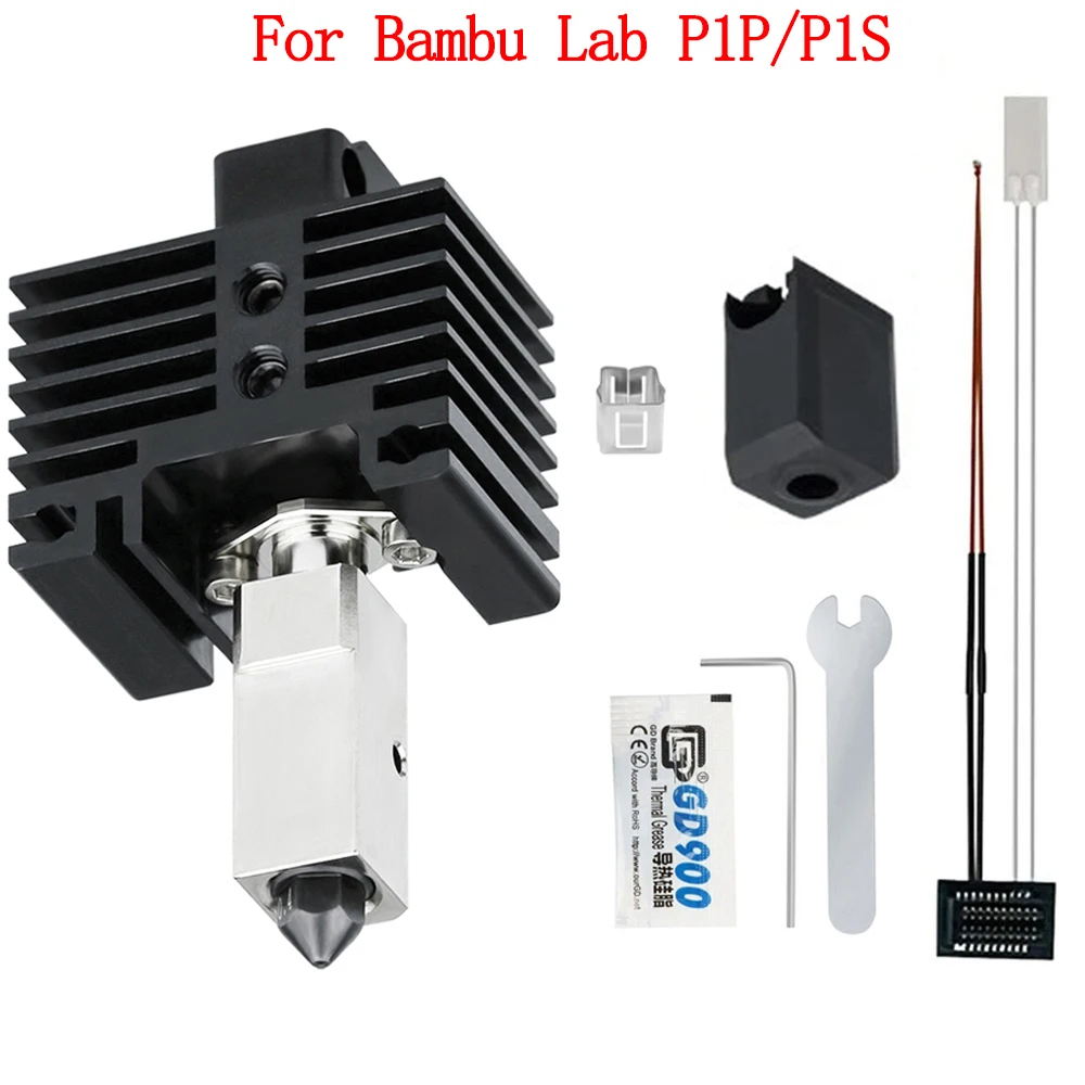 Upgrades V2 Hotend Kit voor Bambu Lab P1P X1 P1S X1C Hot End Thermistor Bimetaal Throat Bambulab Gehard Staal Nozzle Printkop