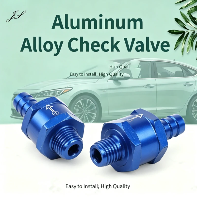 8/10MM Aluminum Alloy Check Valve 2-Point Thread Anti Backflow Check Valve For Universal Automotive Engine Repair Accessories