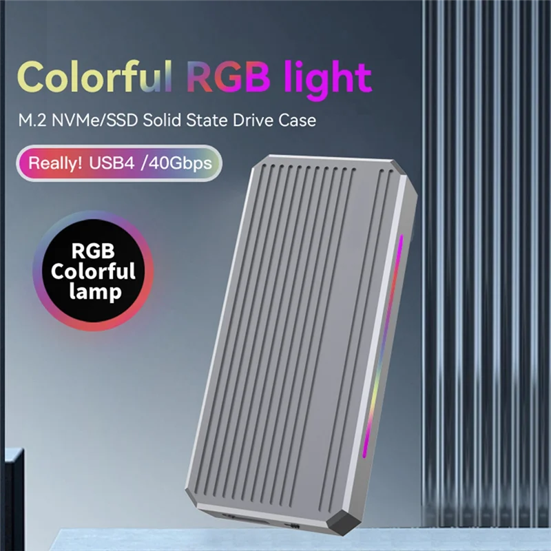 Neue USB4-Festplattenbox M2 Nvme Solid State Drive Reader 40G 4 Mobile Festplattenbox mit RGB-Licht
