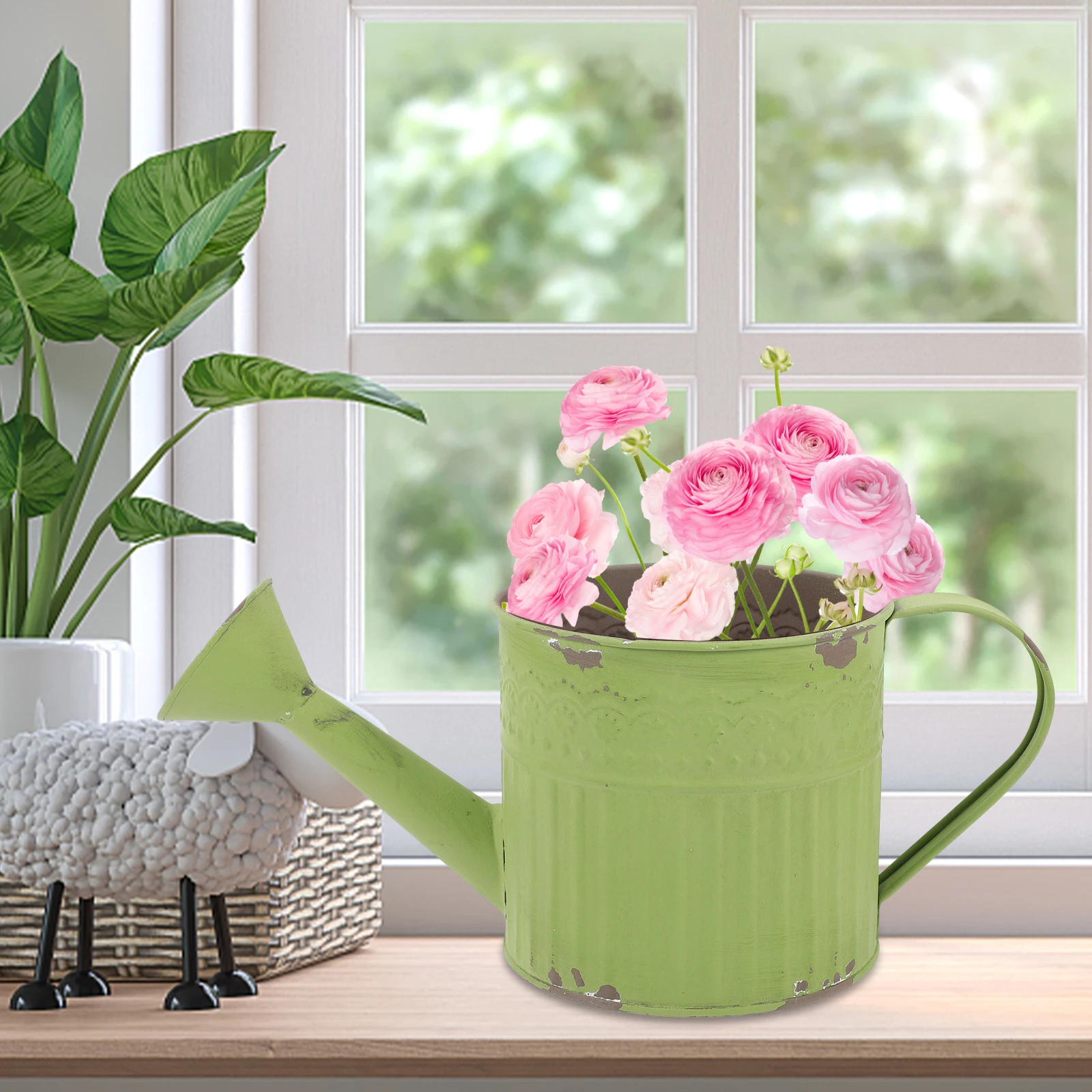 

Vintage Iron for Arrangement Dried Flowers Decor Metal Bucket Flower Bucket For Flower Arrangement Farmhouse Vases Home Retro