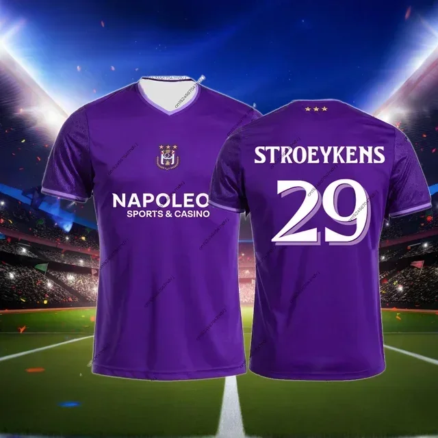 R.S.C. أندريليفت لكرة القدم بلجيكا Men_Boy 24_25 كرة القدم جيرسي الرياضة ثلاثية الأبعاد تي شيرت مطبوع المشجعين كرة القدم الخاصة جيرسي كيت #6