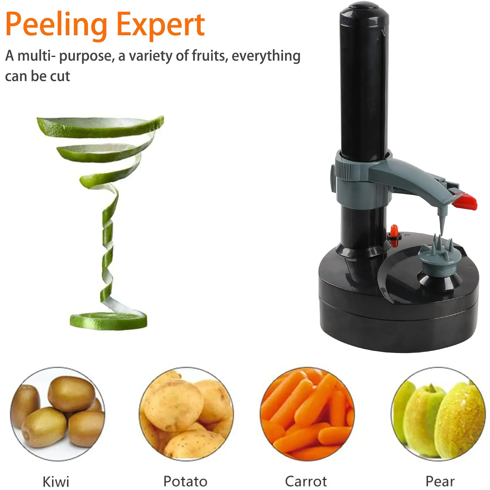 Electric Spiral Potato Peeler Automatic Apple Peeler, Smart Vegetable Fruit Peeler Machine, Kitchen Accessories Peeling Tool