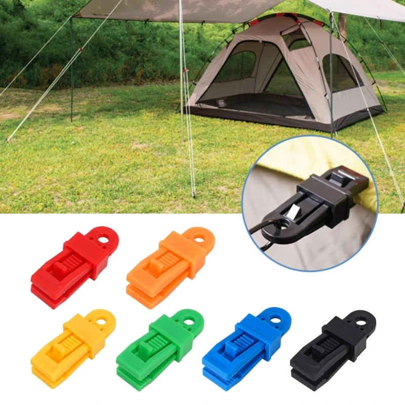 M89D 5 Pieces Heavy-Duty Awning Clamps Multifunctional Tarp Clip Tighten Tent-Lock Grip Wind Rope Clamps for Outdoor-Caravan