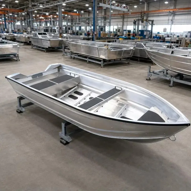 Heavy Duty Aluminum V Hull Boat Corrosion Resistant Fishing Boat Easy to Control Outdoor