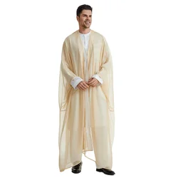 2024 New Style Islamic Men's Muslim Robes, Arab, Saudi, Iranian, Dubai, UAE Men's Muslim Fashionable Outerwear Clothing M-XL