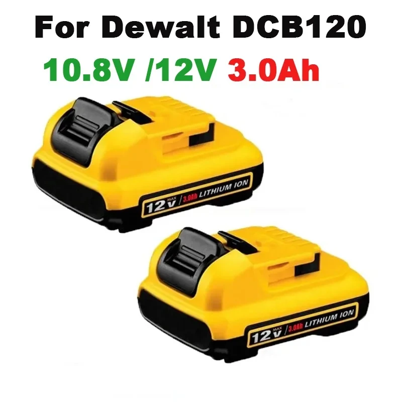 Replacement for Dewalt DCB120 Lithium-ion Batteries 3Ah 10.8V 12V Battery DCB123 DCB125 DCB124 DCB122 DCD710 Power Tools Battery