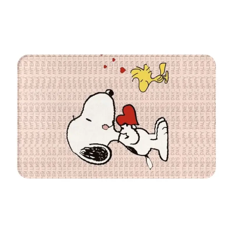 Custom Anime Manga Snoopy Woodstock Doormat Anti-Slip Entrance Kitchen Bath Floor Door Mat Toilet Carpet Rug