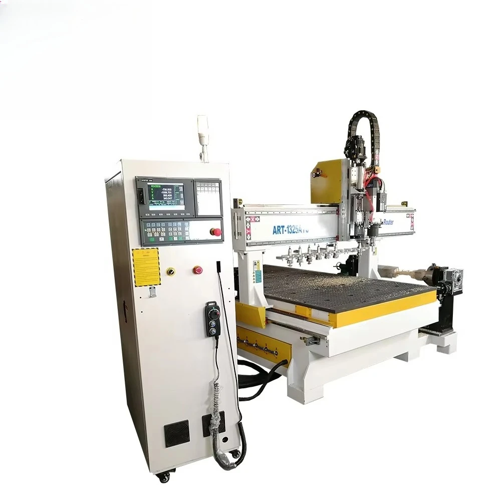 Best Price Large Size 1325 1530 2030 2040 4 Axis 3d Atc Cnc Router Wood Acrylic Woodworking Engraving Machine for Furniture view 4