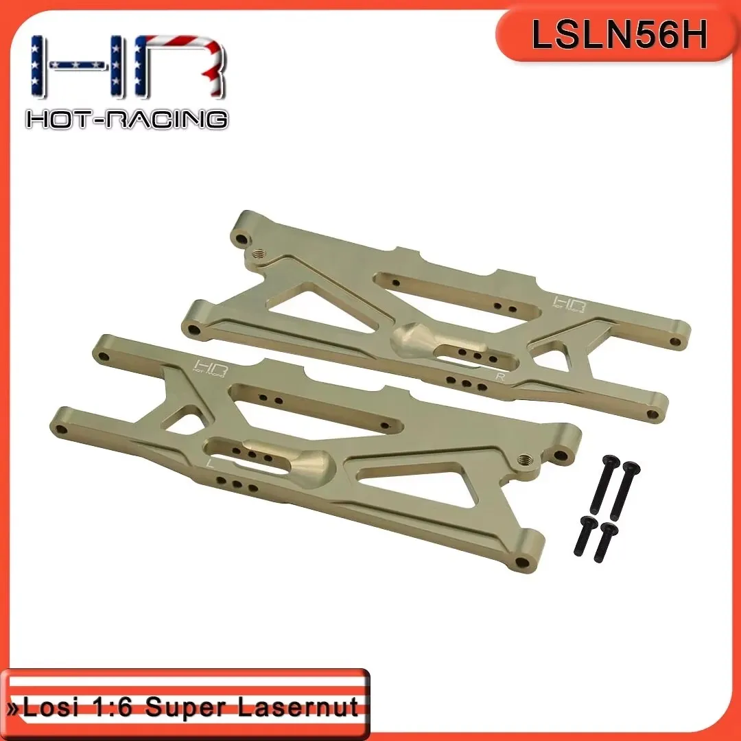 Bracciones delanteros y traseros de suspensión inferior de aluminio Hot Racing 7075 T6 para Losi 1:6 Super Lasernut 8IGHT