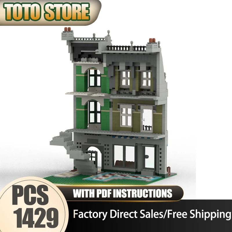 

Строительные блоки Moc, НЕФИЦОВАННЫЕ, зеленый продуктовый, новая модель фасада, технология, кирпич, сделай сам, сборка, строительная игрушка, праздничный набор, подарки