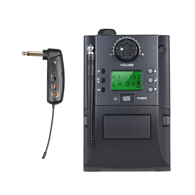 Rayco Professional UHF 32 Channels Dynamic Microphone Wireless Electric Violin Receiver with Battery Power Metal Material