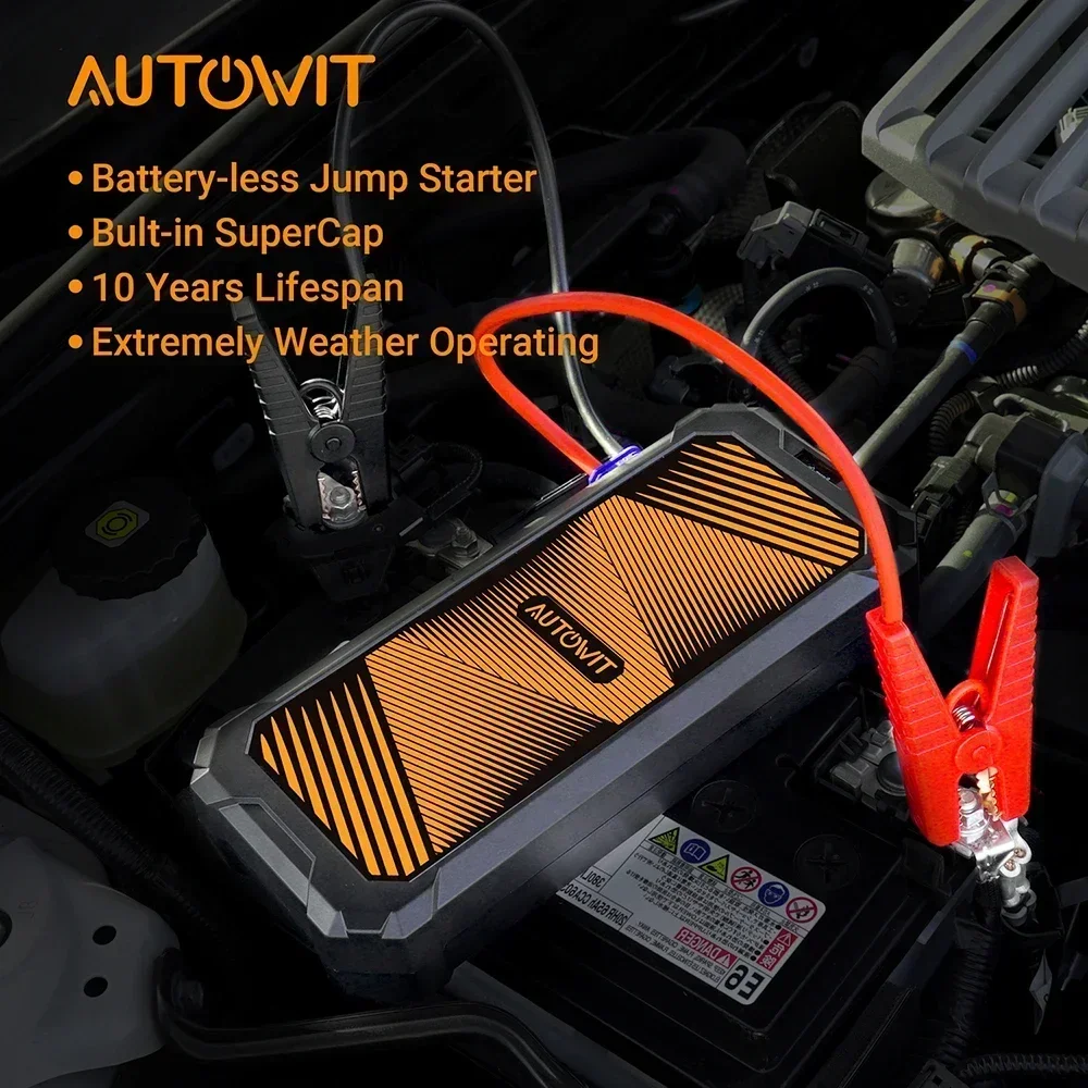 Imagem -03 - Autowit Supercap Lite 12v Jumpstarter sem Bateria até Gás 50l Motor 35l 700a Peak Car Starter