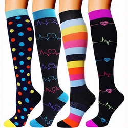 Chaussettes médicales de compression de sport pour hommes et femmes, bas d'allaitement pour le cyclisme, la course et l'athlétisme