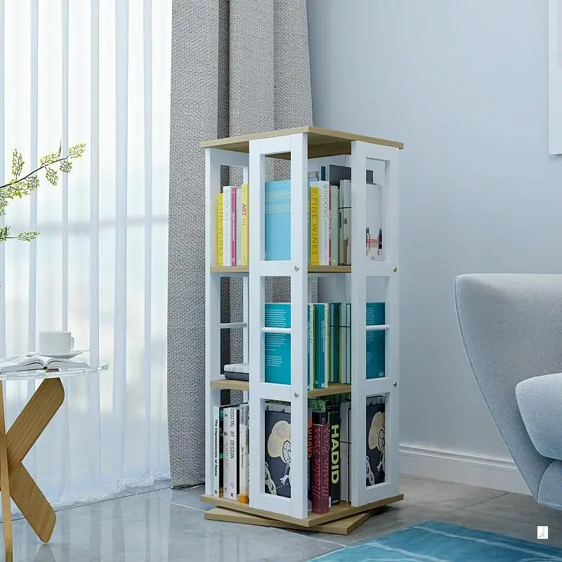 Vertical ornaments bookcase students simple rotating storage cabinet reading splicing reading corner conference room study