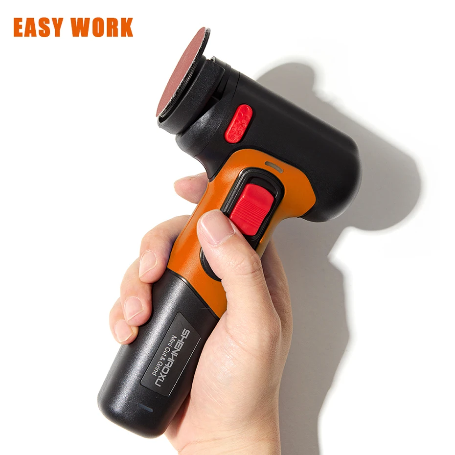 SHENHAOXU Cordless Angle Grinder Mini Sander USB Rechargeable Lithium Battery Polishing Machine Grinding Cutting DIY Power Tools