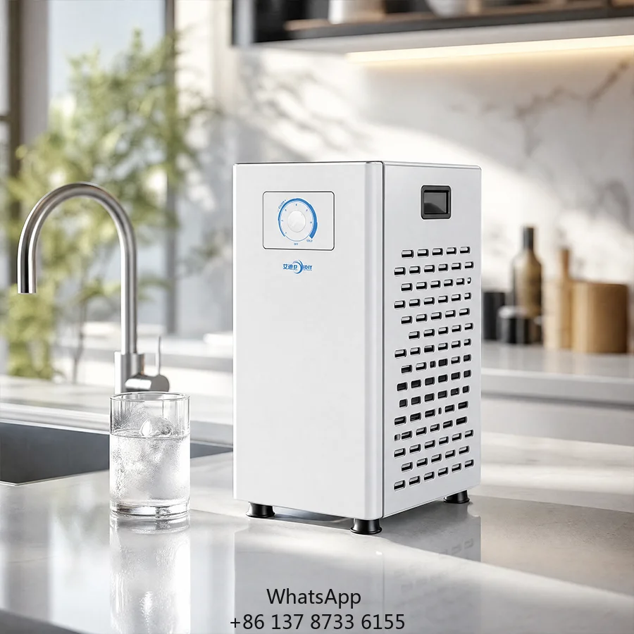 Desktop Under-sink Water Chiller Cooling System Water Cooler Commercial Hotel Use Ice Cold Water Stainless Steel 180W RO System