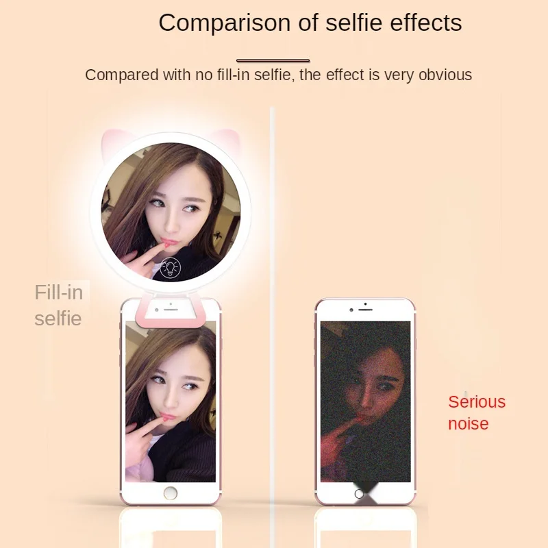 Led Mirror Creative Makeup Mirror with Lamp Desktop Wall-mounted Table Mirror Handheld Beauty Fill Light Portable Mirror