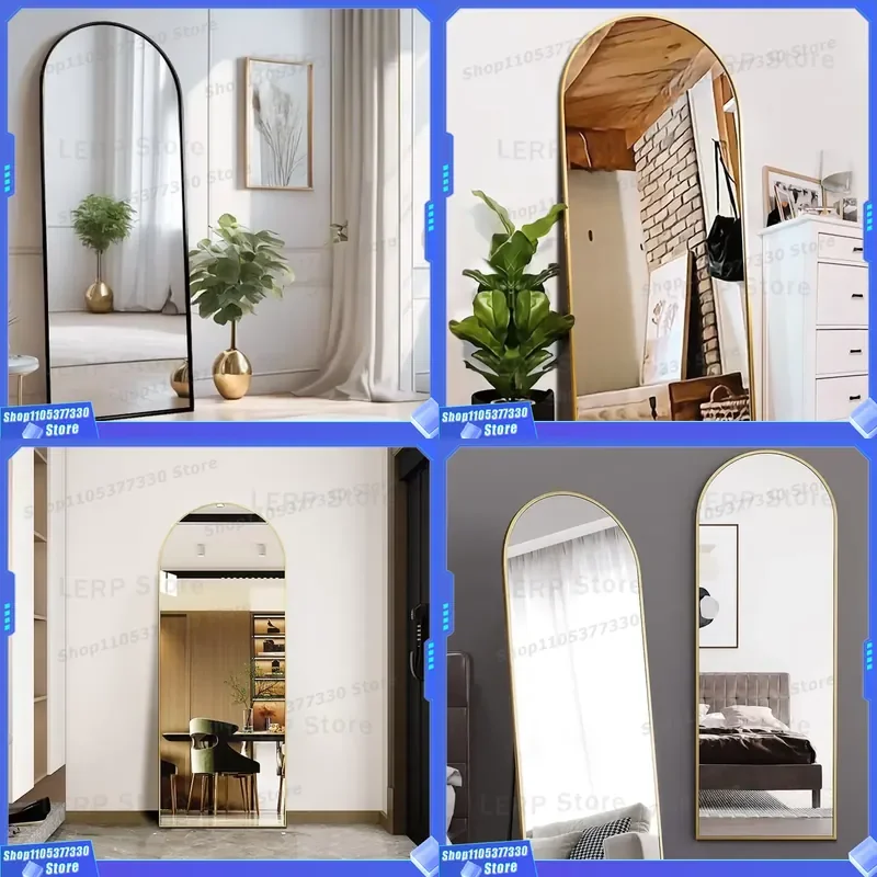 Full Body Floor Mirror Light Luxury High End Wall Mounted 3D Makeup Mirror for Girls Dormitory Bedroom Decor Large Standing