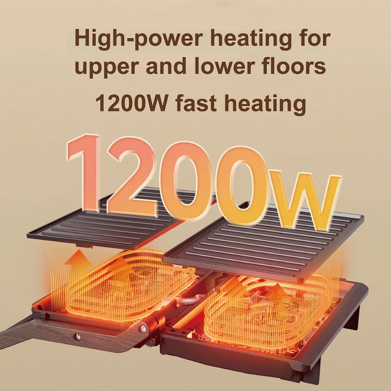 Electric Steak machine Home Non-Stick Double-Sided Heating Sandwich Panini Press 3 Gear Multifunction Electric Skillet 1200W