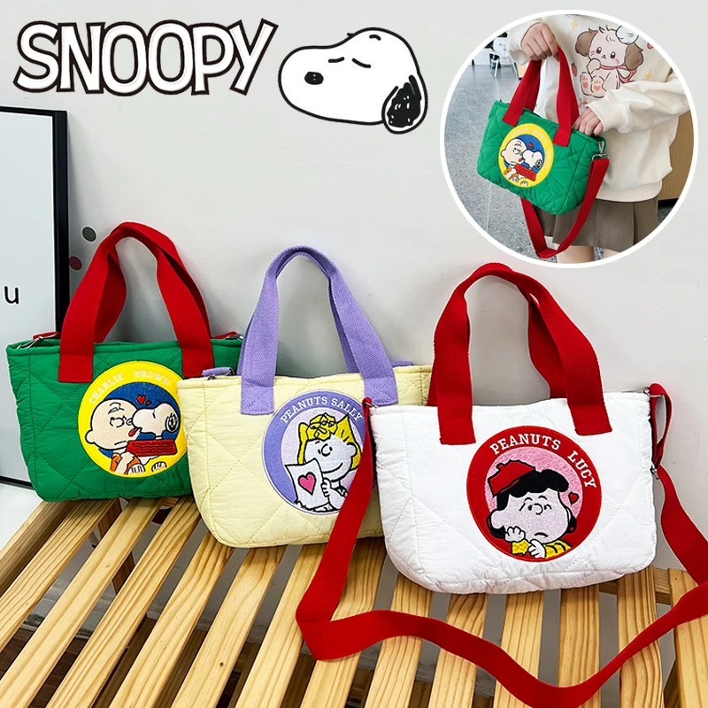 Snoopy Cartoon damska torba na co dzieล sztuka Retro torby Crossbody dla kobiet o duลผej pojemnoลci torebki na ramiฤ modny projektant worku