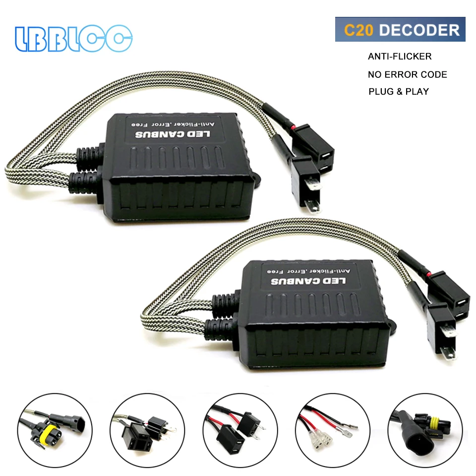 

H4 H11 H7 LED Canbus Decoder Anti-Flicker Error Free Warning Canceller For Car Headlight Bulb 12V No Flash No Dashboard Error