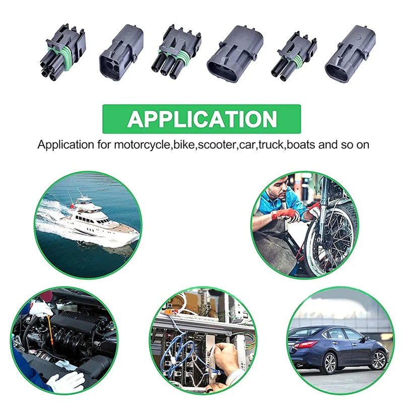 Konektor Listrik Otomotif Tahan Air 360Pcs Presisi 1/2/3/4/6 Pin Jantan Betina Kit Steker Konektor Kabel Otomotif 18-13AWG