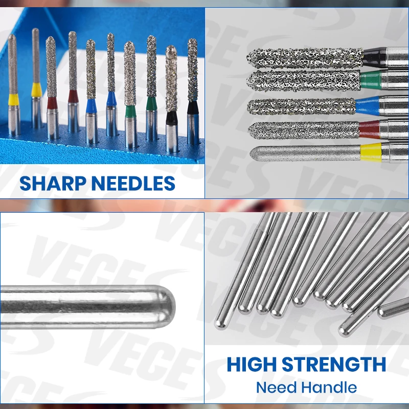 10 szt./zestaw dentystyczne wiertła diamentowe serii SR do szybkiej zestaw wierteł FG polerowanie zębów do szlifowania zębów 1.6mm trzpień